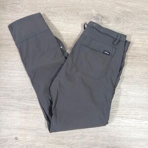 Prana Zion Slim Pant Mens 30/30 Charcoal Gray Stretch Cargo Hiking 1969831